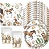YGCHEN Western Cowboy Stoviglie per Feste e Compleanno - Set Decorazioni Western con Piatto, Bicchieri Carta, Tovaglioli per 10 Ospiti