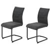 Hela Tische Hela Fabia - Set di 2 sedie per sala da pranzo, rivestimento largo, colore: antracite, portata 120 kg