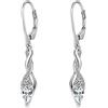 jiamiaoi Orecchini pendenti in argento sterling 925 placcato oro bianco 18 carati orecchini pendenti infinito orecchini lunghi pendenti da donna con diamanti argento, Argento sterling