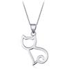 Fajewellery Donna 925 Argento Gatto Ciondolo Collana con Catena 45cm