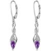 Jiamiaoi Orecchini placcati in oro bianco 18 carati brillanti - argento 925 pendente infinito lungo donna diamante, Argento sterling