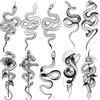 COKTAK 10 fogli sexy realistico serpente temporaneo tatuaggi donna uomo donna 3D cobra mamba viper serpente tatuaggi Halloween tatuaggi adesivi adulti finti tatuaggi da incollare accessori festival