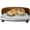 BingoPaw Divano per Cani Gatto: Cuccia per Gatti Cane da Interno Taglia Piccola in Legno Massello Divanetto per Cani Gatto Inferiore a 13 kg Estate Quattro Stagioni 64x39cm