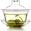 AUSUAYA GAI Wan - Set di tazze da tè in ceramica con coperchio, per cerimonie di tè tradizionali cinesi Gongfu, tè Oolong/Puerh G-W-1 (vetro)