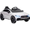 AIYAPLAY Auto elettrica per bambini Mercedes-AMG CLA 45 auto a batteria 12V 2 motori veicolo elettrico per bambini 3-6 anni - telecomando 2,4G, velocità 3-5 km/h, fari a LED e effetti sonori, bianco