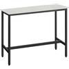 VASAGLE Bar Rettangolare Stretto, Cucina, Tavolo da Pranzo, Telaio in Metallo, 40 x 120 x 90 cm, Facile da Montare, Design Industriale, Bianco Vintage e Nero Inchiostro LBT120B73, White, 120x40x90cm