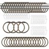 LongHoneySong 40 ganci per tende in metallo con gancio a S, ganci per tende, tende con ganci, ganci per tende, per anelli, ganci per tende, bronzo, anelli per tende (bronzo)