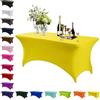 Mienocol Tovaglia in spandex giallo, 1,8 m, elasticizzata, rettangolare, lavabile, universale, per patio, cucina, eventi, matrimoni, cocktail bar, mostre, banchetti, feste