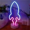 Aslanka Razzo LED luce notturna - USB/batteria neon camera da letto piedistallo luce decorazione per bambini regalo camera
