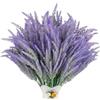 VIDSTW 12 Pezzi Lavanda Artificiale Floccaggio 36 Cm Fiori di Lavanda Essiccata Realistico Fiori Finti per Decorazioni da Vaso Piante Finte per Decorazione D'interni e Esterna (Viola)