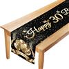 LUKIUP Nero Oro 30° Compleanno Runner da Tavolo, Corridore da Tavolo Decorazioni, Runner da Tavola per Compleanno 18°, 180 x 35 cm- per Bambini, Ragazze, Ragazzi, Compleanni, Feste