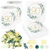 Sprinlot 20 Pezzi Tovaglioli 90 Anni Compleanno Donna + 12 Portacandele da Tavolo per 90 Compleanni + Coriandoli 90 Compleanno Decorazione da Tavolo per 90 Donna Uomo Compleanno Regalo
