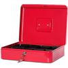 MAUL cassetta portavalori in acciaio 30x24x8,7 cm | Cassetta portavalori con serratura | Cassetta con chiave | Ideale come cassaforte piccola, cassetta di sicurezza | Rosso