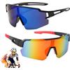 xlwen Occhiali da Ciclismo, 2 Pezzi Occhiali da Sole da Ciclismo,Occhiali da Ciclismo per Uomini Donne,Occhiali da Bicicletta Anti-Uv,Occhiali Sportivi con Protezione UV400 per Ciclismo,Corsa,Sci
