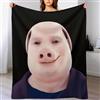 PTNQAZ John Pork Call - Coperta in peluche di maiale del fumetto, morbida e confortevole, per divano, campeggio, camera da letto, resistente allo sbiadimento e leggero (colore 4,3 x 40 pollici)