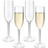 HAHASHOW Bicchieri da Champagne, 100% Tritan-Plastica Calici per Prosecco, Bicchieri da Spumante in Cristallo 170 ml, Adatto alla Lavastoviglie, Set di 4