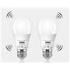 Generico 12W 6000K LED lampadine con sensore di movimento e crepuscolare Luce Bianca Fredda E27 Auto On/Off lampadine 2 Pezzis