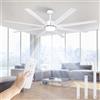 Airwit 183cm Extra Grande 8 Pale in Alluminio Ventilatore da Soffitto con Luce e Telecomando, Silenzioso Lampada Ventilatore Soffitto con Reversible DC Moteur per Esterno Gazebo, Stanza Grande