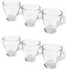 CUCUBA Set 6 Tazzine da Caffè Roma in Vetro Trasparente 95ml Lavabili