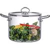 Zjyufy Pentola in vetro da 4,5 litri con coperchio, pentola in vetro resistente al calore con doppi manici in acciaio inox, pentole universali in vetros per pasta, zuppa, latte (4,5 L)