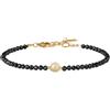 COAI Bracciale Minimalista da Donna con Perline Sfaccettate di Tormalina Nera e Citrino, Bracciale di Tormalina Nera da Donna