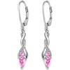 jiamiaoi Orecchini pendenti in argento sterling 925 placcato oro bianco 18 carati orecchini pendenti infinito orecchini lunghi pendenti da donna con diamanti argento, Argento sterling