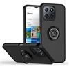 BORYA Cover per Honor X6/Honor X8 5G/Honor 70 Lite, Ultra Sottile Antiurto TPU+PC Bumper Custodia, Morbida Smerigliato Traslucido Silicone Case con Magnetico Supporto, Nero