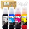 JoyPrinting 4x E104 Inchiostro compatibili con Epson E104 Flaconi di inchiostro Ricarica Multipack per Ecotank ET-2820 ET-2710 ET-2720 ET-2815 ET-2810 ET-2826 ET-1810 ET‑2711 ET-2712 Stampante