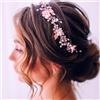 Unicra - Cerchietto per capelli da sposa, con foglie di vite, accessorio per capelli da sposa (oro rosa)
