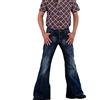 Huixin Vintage Uomo Jeans A Zampa Anni 50 Costumes Blu Jeans Pantaloni A Campana Moda Punk Maschi Denim Pantaloni Bootcut (Blu-3,L,L)