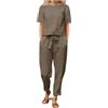 HEONSATI Tuta Donna Estiva Larga Tuta Casual Sportivo Cotone Completi Due Pezzi Leggeri Maglietta Maniche Corte E Pantaloni Con Coulisse Set Di Da Ginnastica Palestra Estivi Slim Fit Spiaggia Elastico