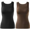 Generic Shamfreshen - Canotta modellante con scollo a U, canotta aderente senza maniche, aderente, 2 pezzi-A., M