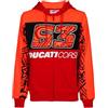 63 VR46 BAGNAIA-Ducati Dual Line,Fleece,Uomo,Red,XXL Shirt, Rosso, XX-Large Unisex