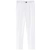 Generisch 2025 - Pantaloni da bambino con parte anteriore piatta e vita regolabile, abiti scolastici pantaloni foderati per ragazzi 140, bianco, 15-16 anni