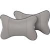CGEAMDY 2 Pezzi Cuscino Poggiatesta Auto, Cuscino Poggiatesta per Poggiatesta Sedile Auto Realizzato in Cotone Di Lana E Pelle, Cuscino Auto per Alleviare L'affaticamento Del Collo(Grigio)