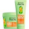 Garnier Fructis Lisci Cheratina Set Shampoo 200ml + Maschera 370ml Trattamento Lisciante per Capelli Secchi e Spenti Formula Vegana con Cheratina Vegetale e Olio di Argan - Set da 2