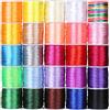 Cridoz 25 rotoli di corda in nylon satinato, corda setosa per Kumihimo, braccialetti intrecciati, collane con ciondoli, macramè, portachiavi, borse con coulisse,