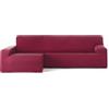 ECOMMERC3 | Copridivano Chaiselongue Braccio Lungo Sinistra Bielastico Traspirante - Copridivano Chaiselongue Colore Bordeaux Regolazione Gomme e Schiume di Tenuta, Protezione contro l'usura