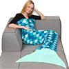 Kanguru Coperta coda da sirena, soffice plaid in pile per divano o letto, sacco a pelo per adulti, Lunga 200 cm, idea per regalo donna Natale o Compleanno, Rosa
