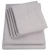 Sweet Home Collection Set di lenzuola per letto matrimoniale, 6 pezzi, collezione Supreme 1500, in microfibra spazzolata fine, con tasca profonda, 2 federe extra, motivo classico a strisce, colore grigio