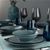 Hermia Concept Elegante set da 18 pezzi, 100% porcelain, blu, include piastre di servizio (6), piatti da dessert (6), piatti da dessert (6) | Lavastoviglie e Microwave Safe