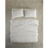 Nuit Des Rêves Ranforce - Set di copertine per trapunta singola, XXL, 100% cotone, 155 x 220 cm, con federa da 80 x 80 cm, colore: crema e nero, lavabile in lavatrice a 40 °C, morbido e durevole