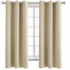 BGment Tende oscuranti beige lunghe 160 cm, 2 pannelli, blocco della luce solare, isolamento termico, con occhielli, tende per il trattamento delle finestre, per camera da letto, ogni pannello 106 x