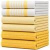 Bumble Towels Set di 6 strofinacci da cucina grandi, assorbenti, strofinacci da cucina in morbido cotone, a coste orizzontali, piatti e in spugna con passante per appenderlo, tinti vivaci, giallo (50 x 70 cm)
