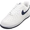NIKE Air Force 1 '07, Sneaker Uomo, White/Midnight Navy-White, 40.5 EU