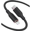 Anker Cavo iPhone USB c, Cavo Lightning Powerline III Flow, Certificato MFi, iPhone 13/13 PRO Max/12/11 PRO/X/XS/XR/8 Plus, AirPods PRO(180cm), Gel silice, Nero Mezzanotte