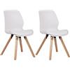CLP Set di 2 sedie Luna - Scocca in 4 Varianti - Seduta Imbottita in plastica, Tessuto, Velluto ed Ecopelle, Colore:Bianco, Materiale:Plastica