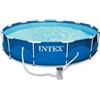Intex Piscina Fuori Terra con Telaio Portante Piscina Esterna da Giardino Rotonda 305x76 cm con Pompa Filtro - 28202 Frame