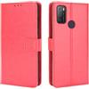 senza marchio Compatibile con ALCATEL 1S (2021) 3L (2021) 6025D 6025 CUSTODIA cover STAND flip libro MAGNETICA GEL matte SILICONE TPU eco pelle protezione PORTAFOGLIO porta carte rosso