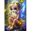 NEWENMO 5D Piccola Fata Diamond Painting Set Adulti,DIY Fiore Pittura Diamante Kit Completo,Farfalla Diamond Art Kit,Cartoon Diamant Painting,Adatto per Decorazione Domestica,Regalo di Casa,30x40cm